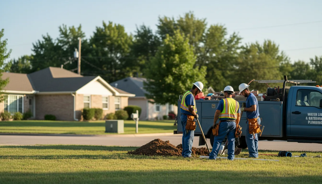 Residential water line and bathroom plumbing service in Wellman, IA